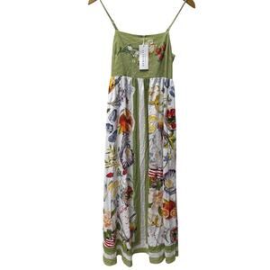 SEAFOLLY Riviera Coast Shoulder-Straps Linen-Blend Maxi Dress Size S NWT